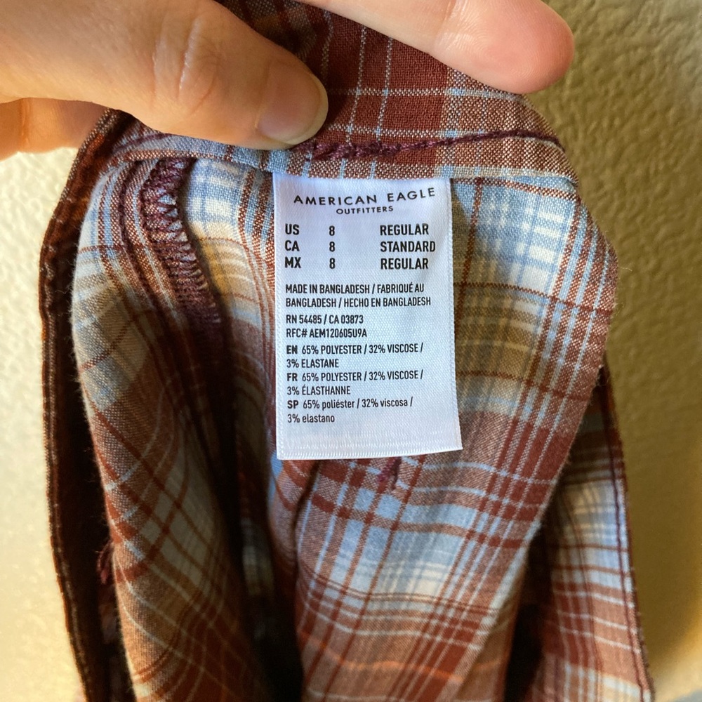 American Eagle Outfitters Red and White Plaid Mini Skirt - Picture 6 of 9